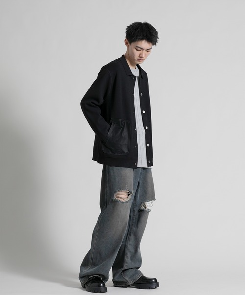 aimoha(アイモハ)の「【aimoha neo】 Chic Contrast Pocket Jacket(カーディガン/ボレロ・メンズ・ブラック・LARGE/X-LARGE/XX-LARGE/XXX-LARGE/XXXX-LARGE)」の11枚目の写真