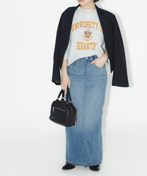 Bonum(ボナム)の「デニムロングスカート(デニムスカート・レディース・コバルトブルー・30/28/26)」の6枚目の写真