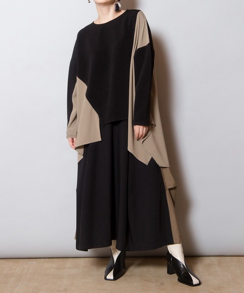 OSMOSIS（オズモーシス）の「バイカラータックコクーンスカート（スカート・レディース・ブラック/カーキ/ライトパープル・ONE SIZE）」の20枚目の写真