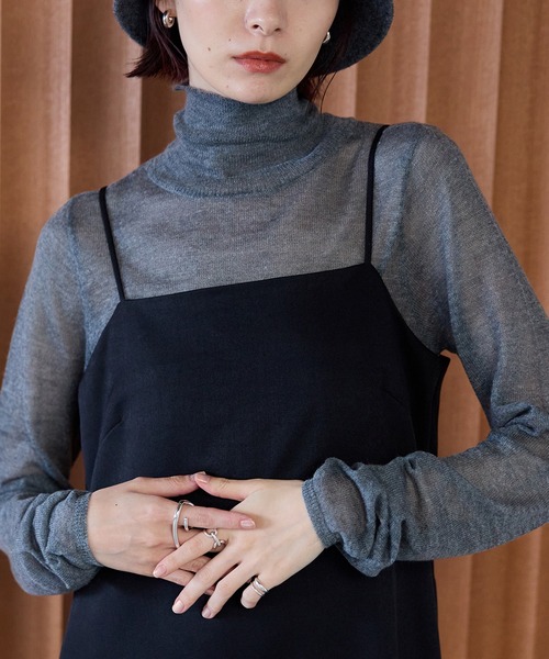 meilmada(メイルマダ)の「ソフトシアータートルネックニット(ニット/セーター・レディース・オフホワイト/グレー/ブラック・FREE)」の3枚目の写真