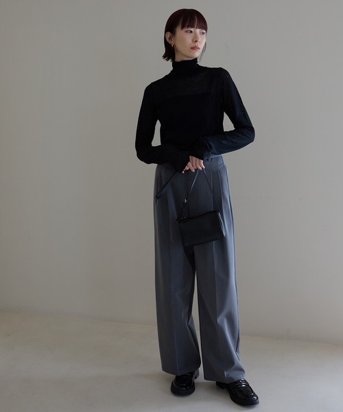 meilmada(メイルマダ)の「ソフトシアータートルネックニット(ニット/セーター・レディース・オフホワイト/グレー/ブラック・FREE)」の12枚目の写真