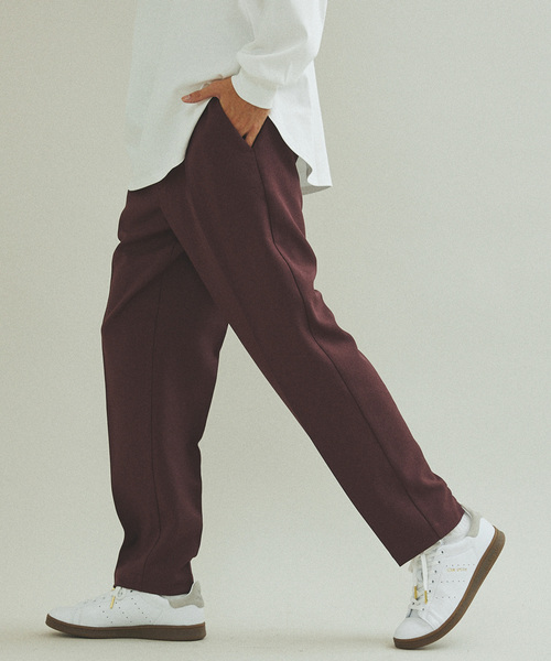 417 EDIFICE（フォーワンセブンエディフィス）の「”LANATEC”メランジツイル 1タックパンツ（スラックス・メンズ・ブラック/ベージュ/ブラウン/ボルドー/グリーン・SMALL/MEDIUM/LARGE）」の5枚目の写真