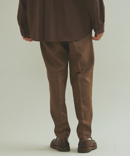 417 EDIFICE（フォーワンセブンエディフィス）の「”LANATEC”メランジツイル 1タックパンツ（スラックス・メンズ・ブラック/ベージュ/ブラウン/ボルドー/グリーン・SMALL/MEDIUM/LARGE）」の20枚目の写真