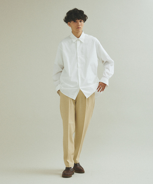 417 EDIFICE（フォーワンセブンエディフィス）の「”LANATEC”メランジツイル 1タックパンツ（スラックス・メンズ・ブラック/ベージュ/ブラウン/ボルドー/グリーン・SMALL/MEDIUM/LARGE）」の18枚目の写真