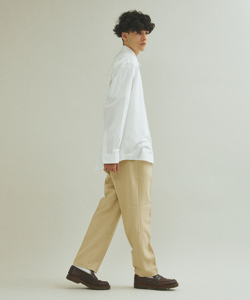 417 EDIFICE（フォーワンセブンエディフィス）の「”LANATEC”メランジツイル 1タックパンツ（スラックス・メンズ・ブラック/ベージュ/ブラウン/ボルドー/グリーン・SMALL/MEDIUM/LARGE）」の15枚目の写真