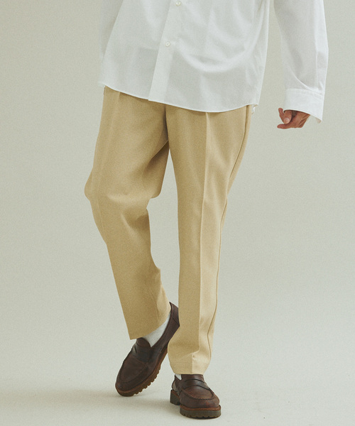 417 EDIFICE（フォーワンセブンエディフィス）の「”LANATEC”メランジツイル 1タックパンツ（スラックス・メンズ・ブラック/ベージュ/ブラウン/ボルドー/グリーン・SMALL/MEDIUM/LARGE）」の13枚目の写真