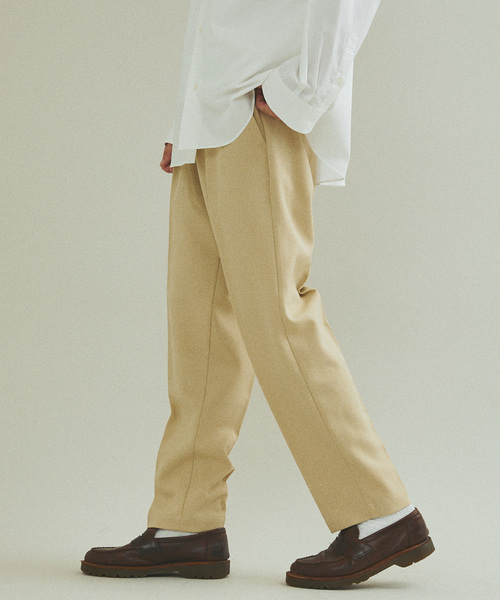 417 EDIFICE（フォーワンセブンエディフィス）の「”LANATEC”メランジツイル 1タックパンツ（スラックス・メンズ・ブラック/ベージュ/ブラウン/ボルドー/グリーン・SMALL/MEDIUM/LARGE）」の11枚目の写真