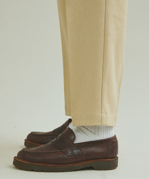 417 EDIFICE（フォーワンセブンエディフィス）の「”LANATEC”メランジツイル 1タックパンツ（スラックス・メンズ・ブラック/ベージュ/ブラウン/ボルドー/グリーン・SMALL/MEDIUM/LARGE）」の7枚目の写真