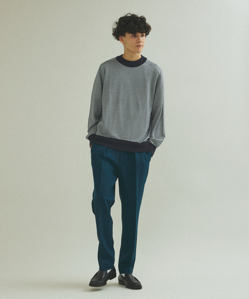 417 EDIFICE（フォーワンセブンエディフィス）の「”LANATEC”メランジツイル 1タックパンツ（スラックス・メンズ・ブラック/ベージュ/ブラウン/ボルドー/グリーン・SMALL/MEDIUM/LARGE）」の6枚目の写真