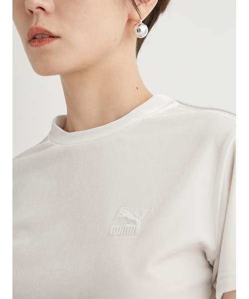 PUMA（プーマ）の「【emmi×PUMA】T7 TEE（Tシャツ/カットソー・レディース・ライトグレー・MEDIUM）」の2枚目の写真