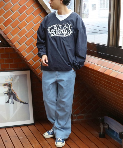 ８(eight)（エイト）の「ナイロンＶネックプルオーバー（ナイロンジャケット・メンズ・オフホワイト/ブラック/ネイビー・LARGE/MEDIUM）」の14枚目の写真