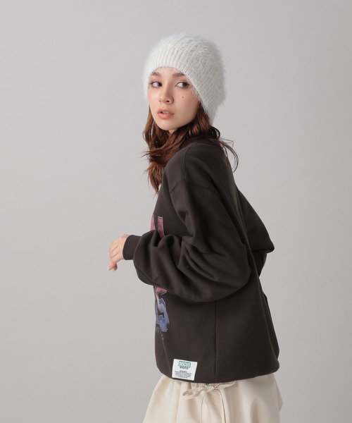 FOREVER 21(フォーエバー トゥエンティーワン)の「【2024FW】シャギービーニー(ニットキャップ/ビーニー・レディース・ネイビー/ホワイト/ホワイト×ブラック・FREE)」の15枚目の写真