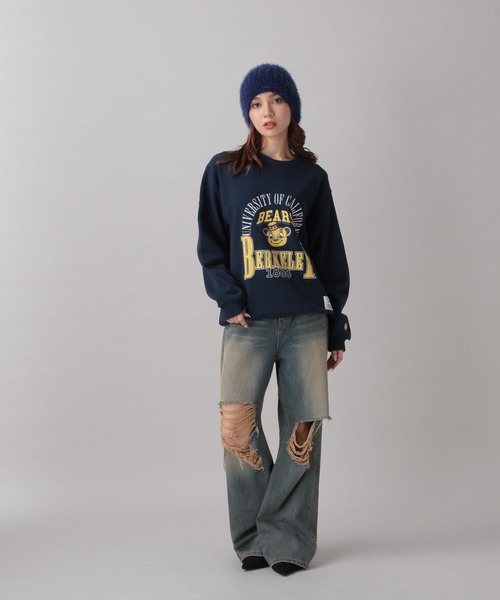 FOREVER 21(フォーエバー トゥエンティーワン)の「【2024FW】シャギービーニー(ニットキャップ/ビーニー・レディース・ネイビー/ホワイト/ホワイト×ブラック・FREE)」の6枚目の写真