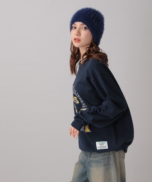 FOREVER 21(フォーエバー トゥエンティーワン)の「【2024FW】シャギービーニー(ニットキャップ/ビーニー・レディース・ネイビー/ホワイト/ホワイト×ブラック・FREE)」の7枚目の写真