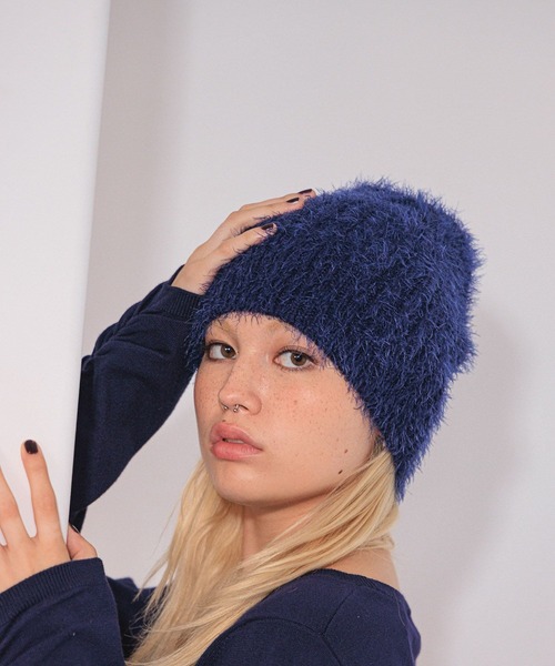 FOREVER 21(フォーエバー トゥエンティーワン)の「【2024FW】シャギービーニー(ニットキャップ/ビーニー・レディース・ネイビー/ホワイト/ホワイト×ブラック・FREE)」の20枚目の写真