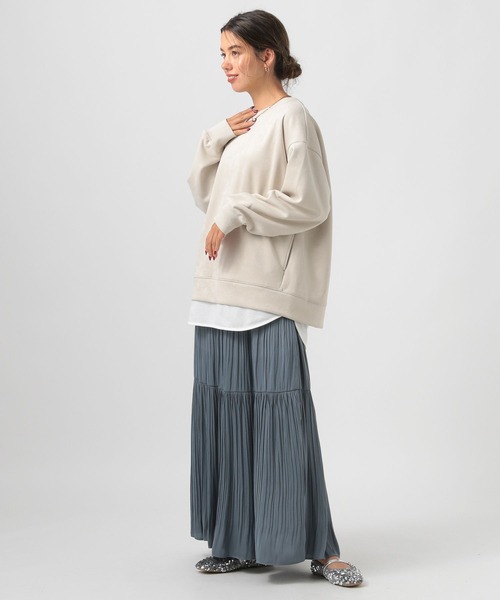 BAYFLOW（ベイフロー）の「フェイクスウェードレイヤードプルオーバー（スウェット・レディース・ピンク/モカ/パープル/アイボリー・FREE）」の11枚目の写真