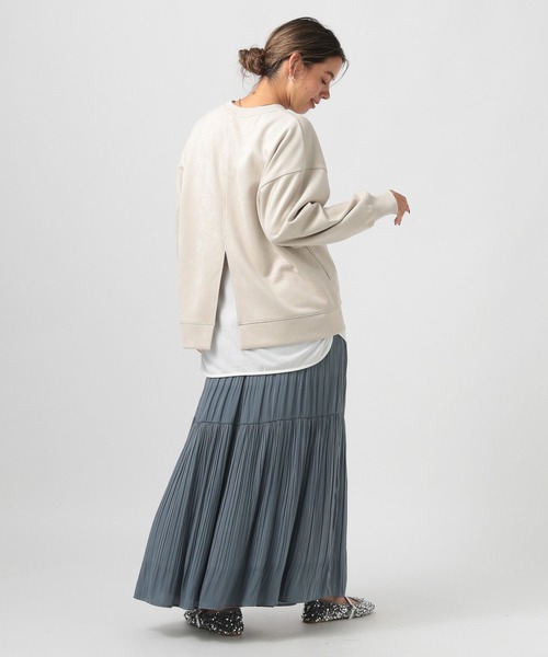 BAYFLOW（ベイフロー）の「フェイクスウェードレイヤードプルオーバー（スウェット・レディース・ピンク/モカ/パープル/アイボリー・FREE）」の12枚目の写真