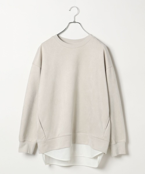 BAYFLOW（ベイフロー）の「フェイクスウェードレイヤードプルオーバー（スウェット・レディース・ピンク/モカ/パープル/アイボリー・FREE）」の13枚目の写真