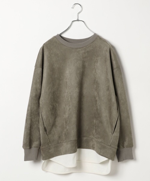 BAYFLOW（ベイフロー）の「フェイクスウェードレイヤードプルオーバー（スウェット・レディース・ピンク/モカ/パープル/アイボリー・FREE）」の14枚目の写真