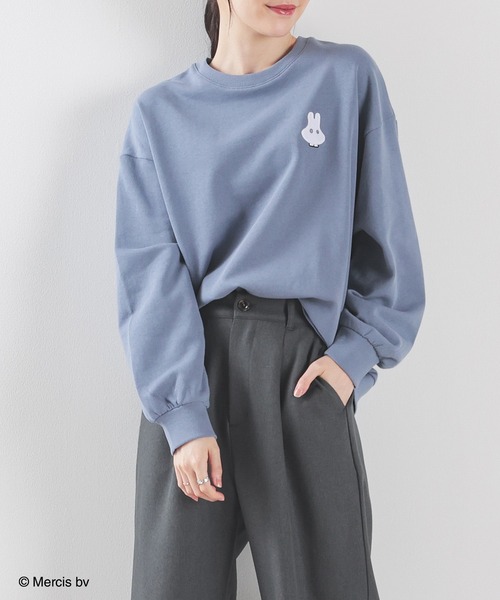 Honeys（ハニーズ）の「ミッフィー／ゆるトップス（スウェット・レディース・ブルー/アイボリー/ピンク/スミクロ/オートミール・S/M/L/LL）」の19枚目の写真