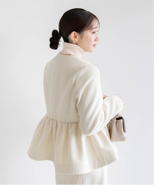 RANDA（ランダ）の「ウールライクペプラムショートコート（ブルゾン