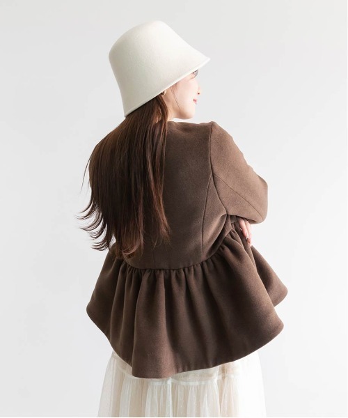 RANDA（ランダ）の「ウールライクペプラムショートコート（ブルゾン