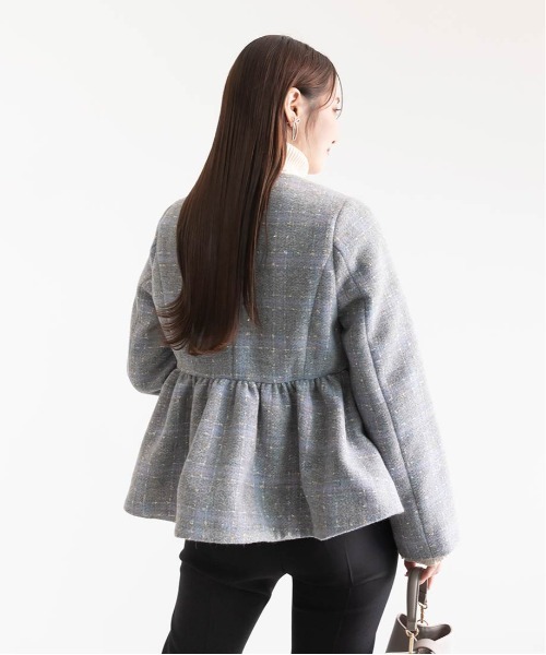 セール】ウールライクペプラムショートコート（ブルゾン）｜RANDA