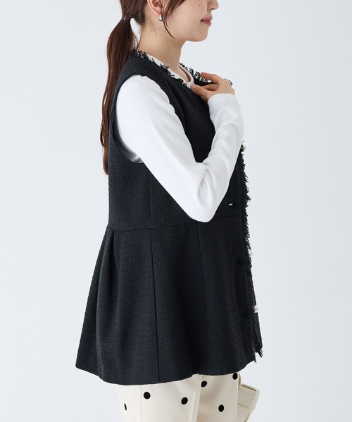 INCEDE（インシード）の「ツイードフリンジベスト（ベスト・レディース・ブラック系その他/ブラック・L/M/LL）」の16枚目の写真