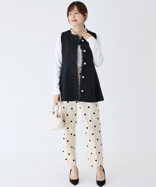 INCEDE（インシード）の「ツイードフリンジベスト（ベスト・レディース・ブラック系その他/ブラック・L/M/LL）」の5枚目の写真