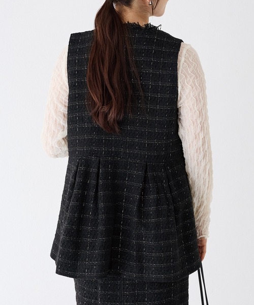 INCEDE（インシード）の「ツイードフリンジベスト（ベスト・レディース・ブラック系その他/ブラック・L/M/LL）」の9枚目の写真