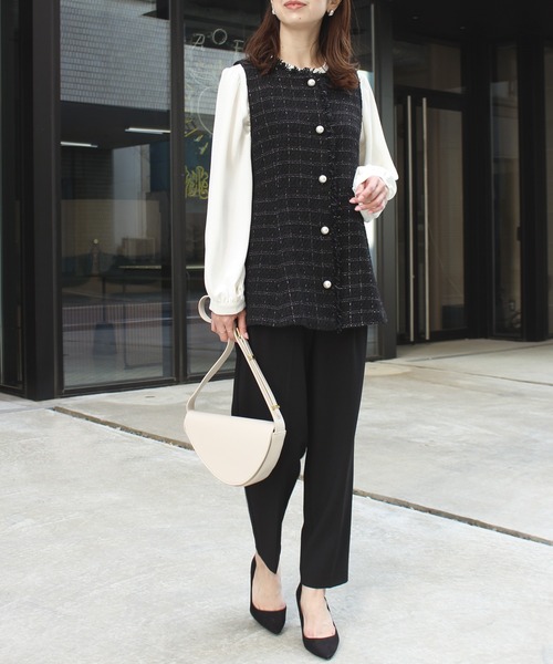 INCEDE（インシード）の「ツイードフリンジベスト（ベスト・レディース・ブラック系その他/ブラック・L/M/LL）」の20枚目の写真