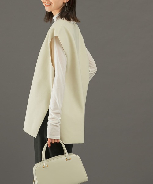 URBAN RESEARCH ROSSO WOMEN（アーバンリサーチ　ロッソ）の「『WEB限定』メルトンVネックベスト（ベスト・レディース・アイボリー/ブラック・FREE）」の8枚目の写真