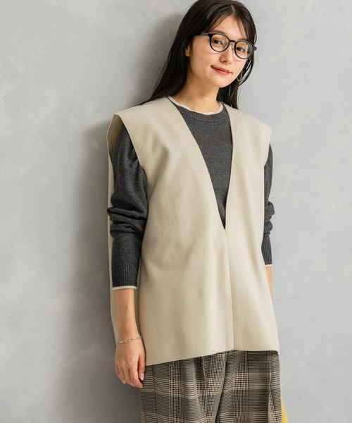 URBAN RESEARCH ROSSO WOMEN（アーバンリサーチ　ロッソ）の「『WEB限定』メルトンVネックベスト（ベスト・レディース・アイボリー/ブラック・FREE）」の11枚目の写真