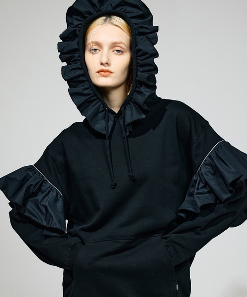 NON TOKYO（ノントーキョー）の「FRILL SWEAT HOODIE（パーカー・レディース・ネイビー/アイボリー/ブラック・FREE）」の2枚目の写真