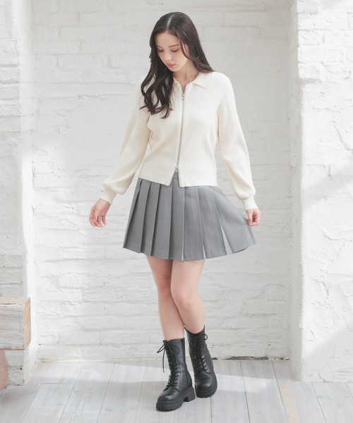 Honeys（ハニーズ）の「ミニプリーツスカート（スカート・レディース・キャメル/杢グレー/ブラック・SS/S/M/L/LL）」の13枚目の写真