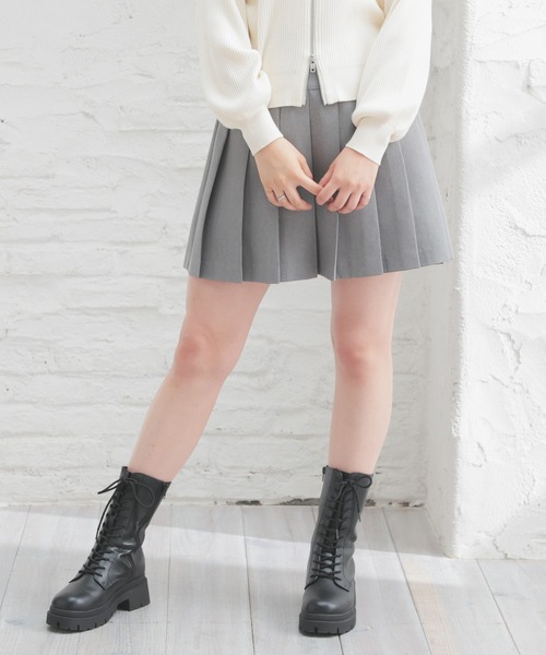 Honeys（ハニーズ）の「ミニプリーツスカート（スカート・レディース・キャメル/杢グレー/ブラック・SS/S/M/L/LL）」の14枚目の写真