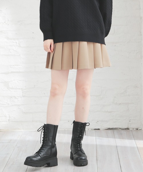 Honeys（ハニーズ）の「ミニプリーツスカート（スカート・レディース・キャメル/杢グレー/ブラック・SS/S/M/L/LL）」の17枚目の写真