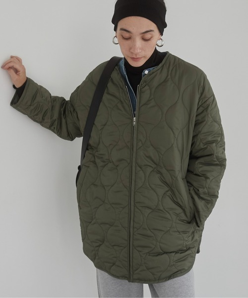 キルティングジャケット（ノーカラージャケット）｜ANGIE