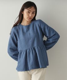 OPAQUE.CLIP | ふくれジャカードペプラムブラウス【洗濯機洗い可】(シャツ/ブラウス)