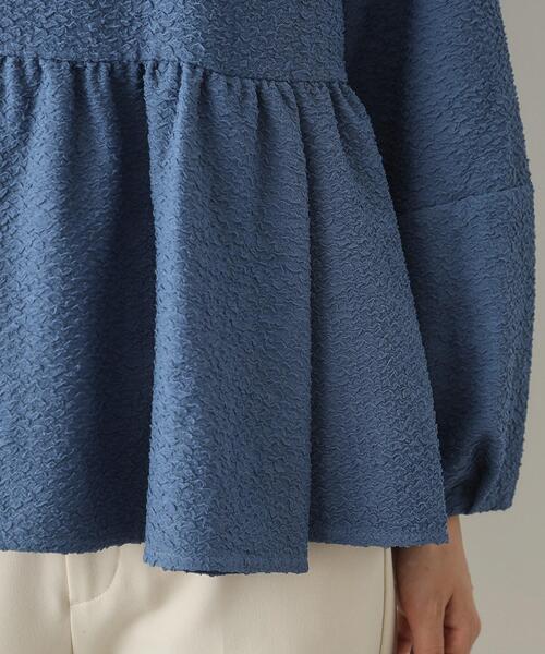 OPAQUE.CLIP（オペークドットクリップ）の「◆ふくれジャカードペプラムブラウス【洗濯機洗い可】（シャツ/ブラウス・レディース・ブラック/ブルー/ホワイト・36/38/40/42）」の22枚目の写真