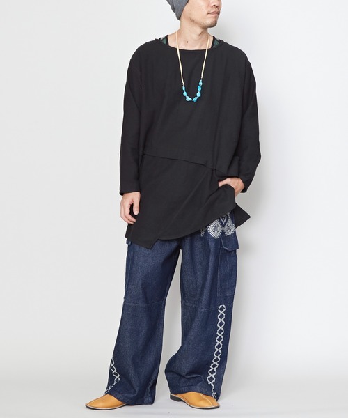 チャイハネ(チャイハネ)の「【チャイハネ】エフェMEN'Sデニムパンツ(デニムパンツ・メンズ・ダークブルー/ライトブルー・FREE)」の4枚目の写真