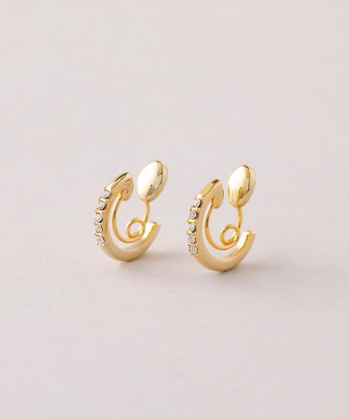 CALIN STANDARD(カリンスタンダード)の「◆金属アレルギー対応◆◆made in japan◆【痛くない】【落ちにくい】【ストレスフリーな着け心地】スリムビジュー ミニループフィットイヤリング(イヤリング・レディース・ゴールド/ピンクゴールド/シルバー・FREE)」の4枚目の写真