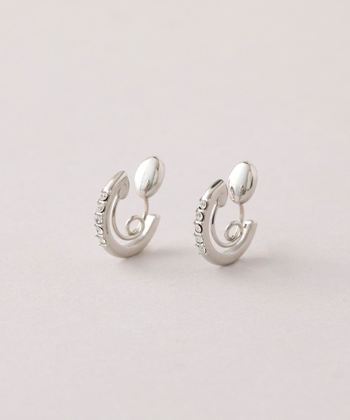 CALIN STANDARD(カリンスタンダード)の「◆金属アレルギー対応◆◆made in japan◆【痛くない】【落ちにくい】【ストレスフリーな着け心地】スリムビジュー ミニループフィットイヤリング(イヤリング・レディース・ゴールド/ピンクゴールド/シルバー・FREE)」の5枚目の写真