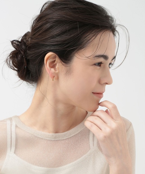 CALIN STANDARD(カリンスタンダード)の「◆金属アレルギー対応◆◆made in japan◆【痛くない】【落ちにくい】【ストレスフリーな着け心地】スリムビジュー ミニループフィットイヤリング(イヤリング・レディース・ゴールド/ピンクゴールド/シルバー・FREE)」の6枚目の写真