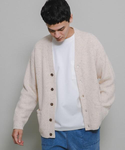 URBAN RESEARCH Sonny Label(アーバンリサーチサニーレーベル)の「ウォッシャブルウール混ネップカーディガン(カーディガン/ボレロ・メンズ・アイボリー/グリーン/ネイビー・MEDIUM/LARGE)」の4枚目の写真