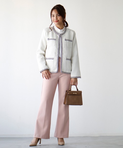 新しいツイードお仕事ジャケット華やぎをプラス（ノーカラージャケット）｜Ehre style（エーレスタイル）