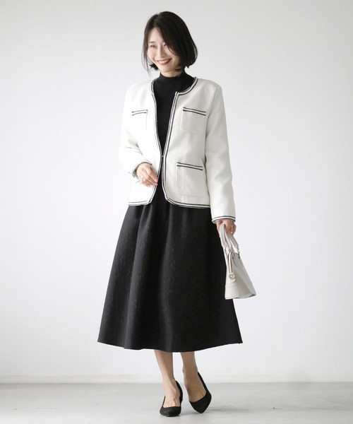 新しいツイードお仕事ジャケット華やぎをプラス（ノーカラージャケット）｜Ehre style（エーレスタイル）
