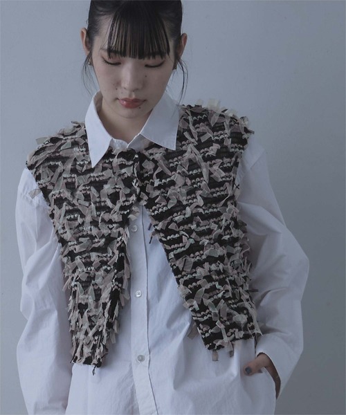 miette（ミエット）の「前後2wayチュールジャガードベスト（ベスト・レディース・ブラウン/ブラック/ブルー・FREE）」の17枚目の写真