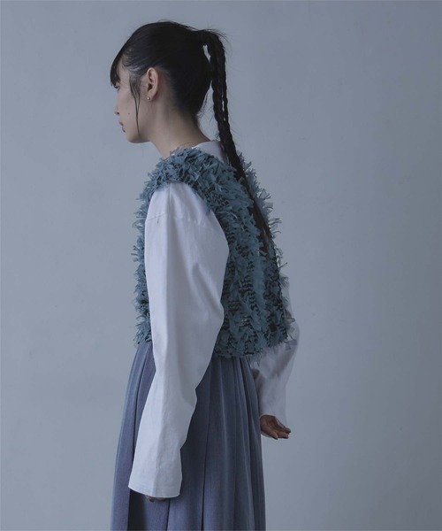 miette（ミエット）の「前後2wayチュールジャガードベスト（ベスト・レディース・ブラウン/ブラック/ブルー・FREE）」の9枚目の写真