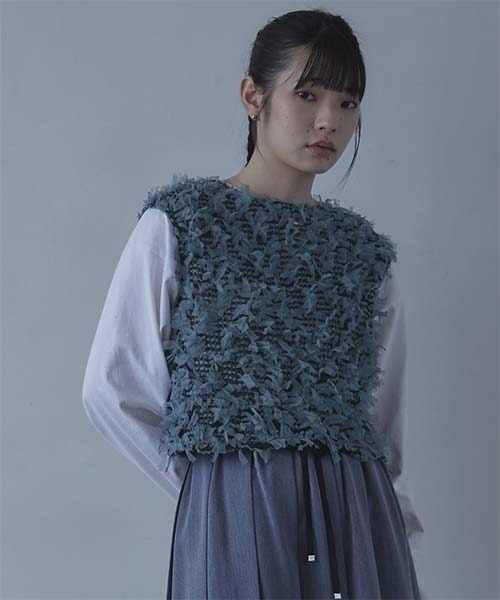 miette（ミエット）の「前後2wayチュールジャガードベスト（ベスト・レディース・ブラウン/ブラック/ブルー・FREE）」の12枚目の写真